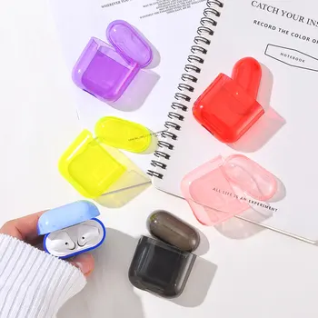 

Colorful Candy Color Case For Airpods 1/2 Cover Cases Transparent Soft Cover For Air Pods Protective Charging Box Cover Cases