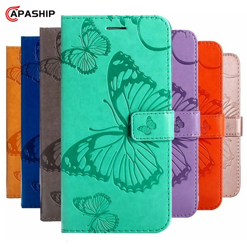 

Embossing Leather Flip Case For iPhone 7 8 Plus 6 6S 5 5S SE 3D butterfly Wallet Cover For iPhone 11 Pro Max X XR XS Cases Coque