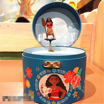 

Original Shanghai Disney Moana Princess Rotation Music Box Bedroom Desktop Saving Box Creative Christmas Gifts Jewel Case X5651