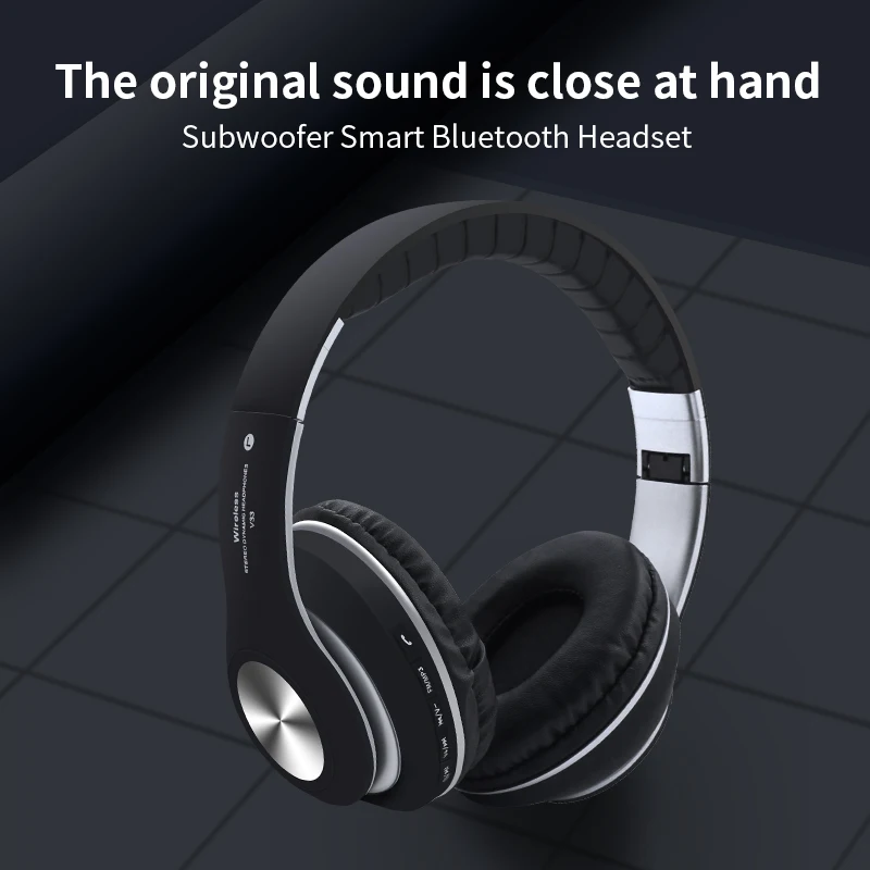 V33 Bluetooth V5.0 бас гарнитура беспроводные наушники стерео HIFI с микрофоном TF карта AUX