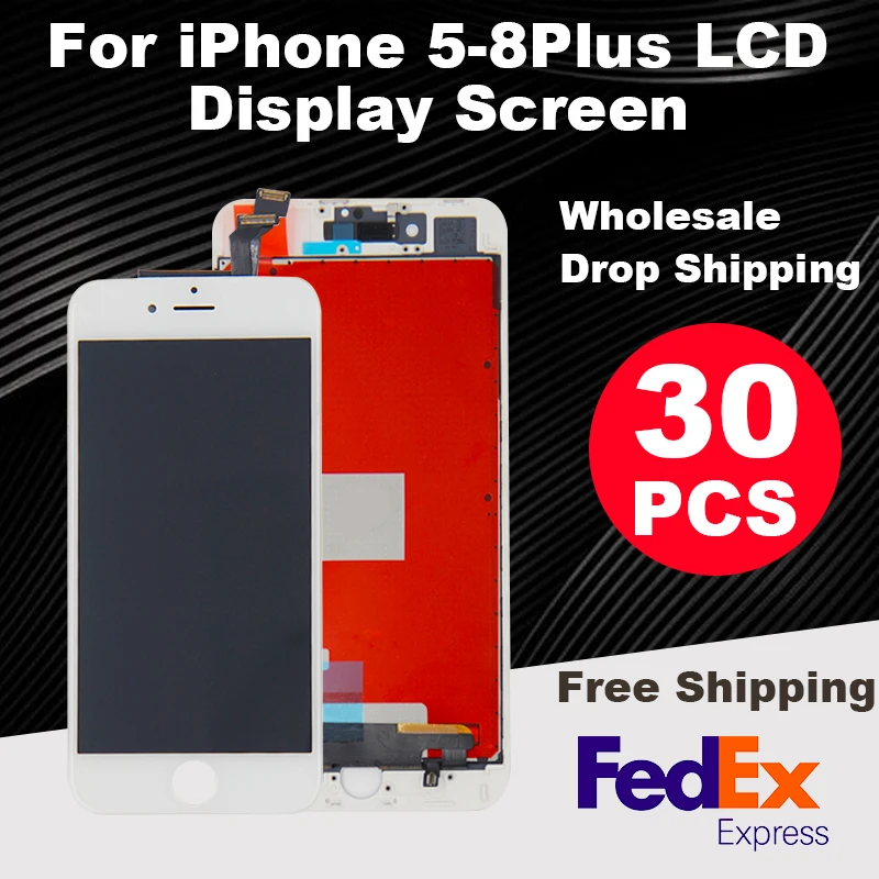 100% протестированный AAA +++ 30 шт. ЖК дисплей для iPhone 5 5s 5C SE 6 6P 6S 6SP 7P 8Plus дигитайзер с сенсорным экраном без