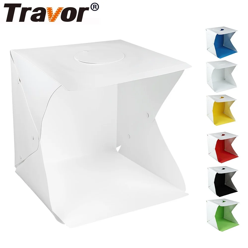 TRAVOR Folding Light Box LED Softbox 40 cm Photography Photo Box With 6