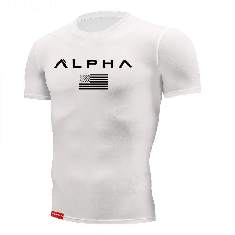 Для Мужчин's спортзал бег футболка, сжатие быстросохнущие Фитнес рубашка, сплошной цвет облегающие Demix Спортивная футболка - Цвет: 011