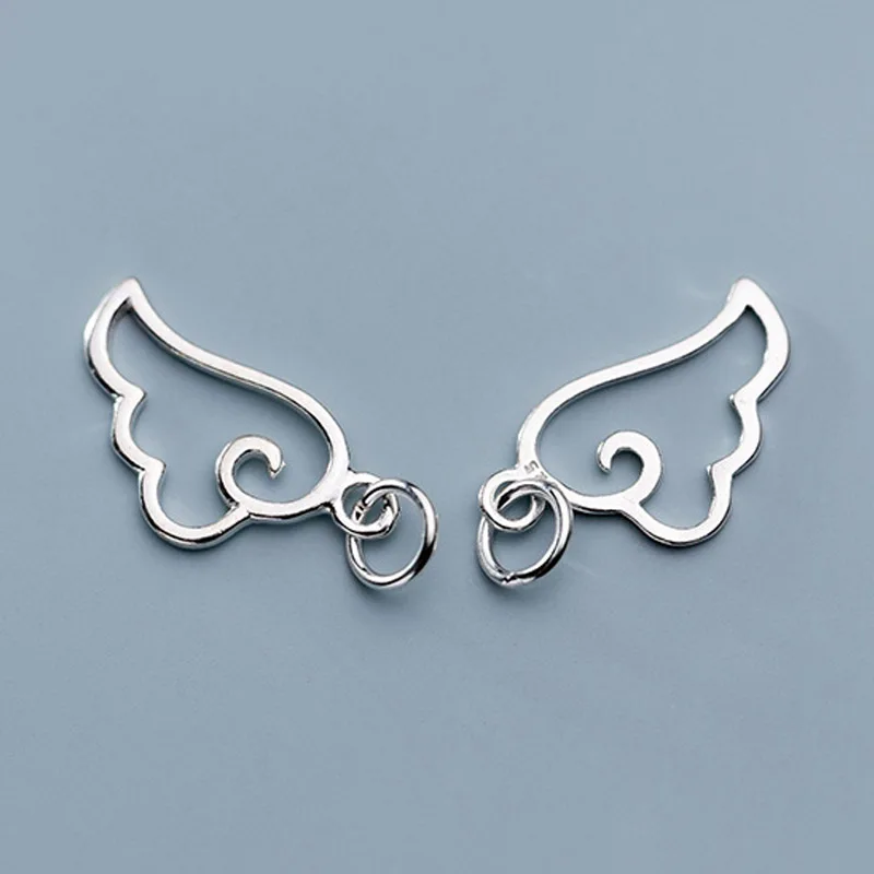 silver 1pcs 925 пробы, серебряные, красивые, с вырезами, с крыльями облаков, женские Украшения, ювелирные изделия, серебряные подвески, подходят для ожерелья, браслетов - Окраска металла: silver 1pcs