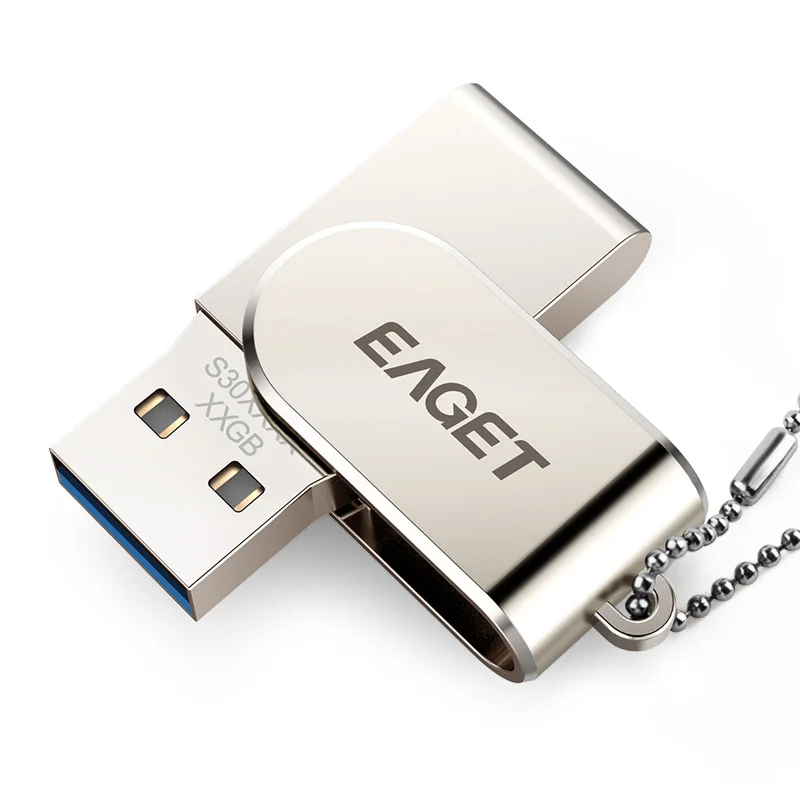 EAGET S30 USB Flash Drive 32GB 64GB Metal Pendrive High Speed USB 3.0 Flash Drive Memory Stick Pen Drive Real Capacity