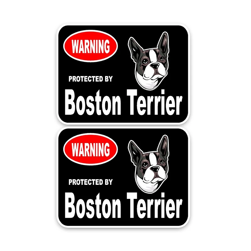 

Lovely 2X Boston Terrier Guard Dog Bumper Window Car Sticker Decal PVC 15cm X 12cm