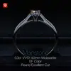 GIGAJEWE 0.3ct 4mm Round Cut EF VVS1 Moissanite 925 Silver Ring Diamond Test Passed Fashion Claw Setting Women Christmas Gift ► Photo 3/6