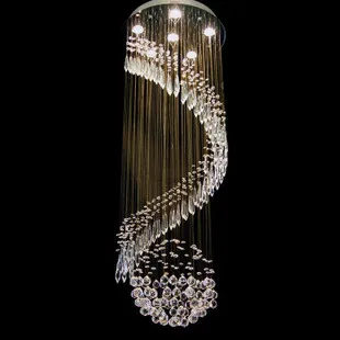 

FREE SHIPPING EMS Luxury long crystal ceiling lights Stylish living room bedroom superior hotel staircase ceiling lamps ZA