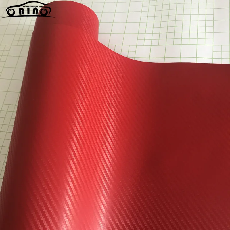 Red 3D Carbon Fiber Vinyl Film Wrap-2