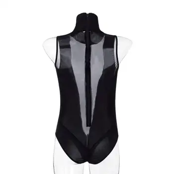

белье женское эротическое для секса Women Sexy Zipper Mesh perspective Bodysuit Lingerie Black Underwear ondergoed vrouwen T#