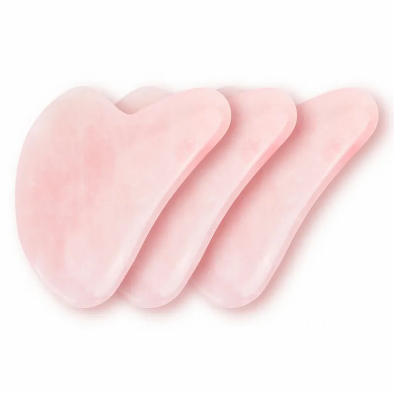 

Rose Quartz Jade Stone Heart-shaped Triangle Guasha Scraper Massage Handmade Guasha Board Anti Cellulite Wrinkle for Face Body
