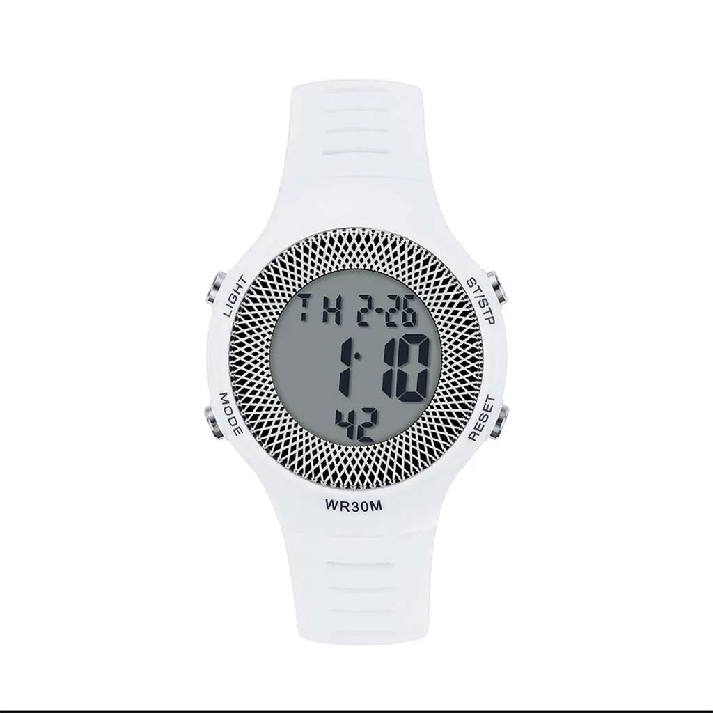 Белый Fashion Women Men Digital Watches 3Bar Waterproof Mens Sport Wristwatches Relogio Masculino LED Men Electronic Watches z1102 - Цвет: Белый