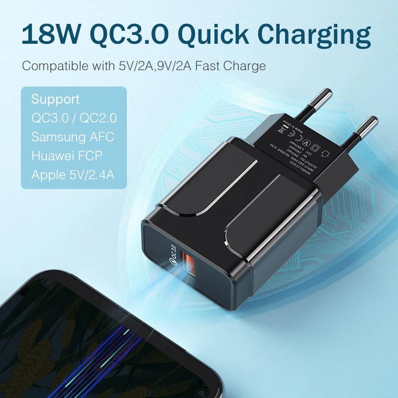 Быстрая зарядка 3 0 быстрое зарядное устройство Usb QC3.0 настенный мобильный телефон