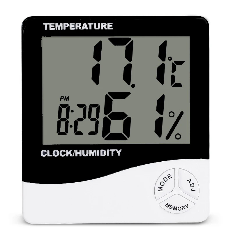 Only Thermometer 1 шт. цифровой термометр Инструменты Многофункциональный Крытый температура влажность монитор дисплей дата подсветка - Цвет: Only Thermometer