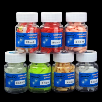 SUPER PROMO ❤️ 80pcs 2cm Smell Hand Pole Bait Fishing lure Soft Bread Bug Bionic Grubs Trout lure Soft Bait Hot Smell Hand Pole Bait Carp - discount item 20% OFF Sports & Entertainment