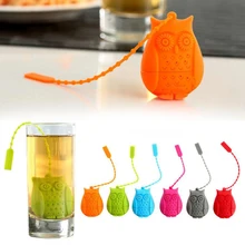 Простой в чистке креативный милый силиконовый Чайный фильтр Сова перфорированный силиконовый мультяшный чайный набор высокая и низкая термостойкость