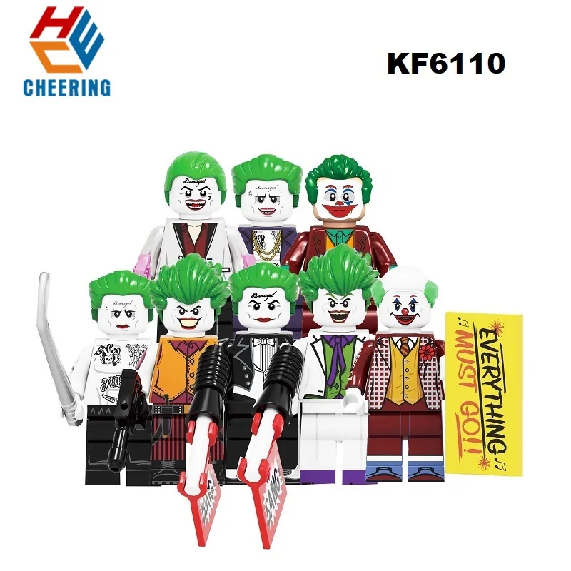 

Building Blocks Super Heroes The Clown Pennywise Redux Joker With Red Balloon Freakazoid The Joker Figures Toys For Kid KF6110