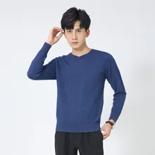 LHZSYY осень зима мужской свитер из чистого кашемира модный короткий джемпер с v-образным вырезом мягкий теплый толстый пуловер