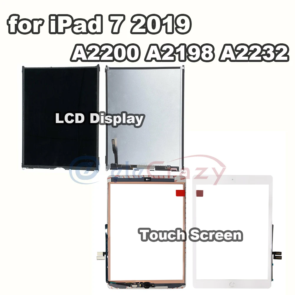 Écran Lcd Tattile Di Riposizionamento, Grado Aaa, Pour Ipad 7 10.2 Pouces, A2197, A2200, A2198, 100% Testé