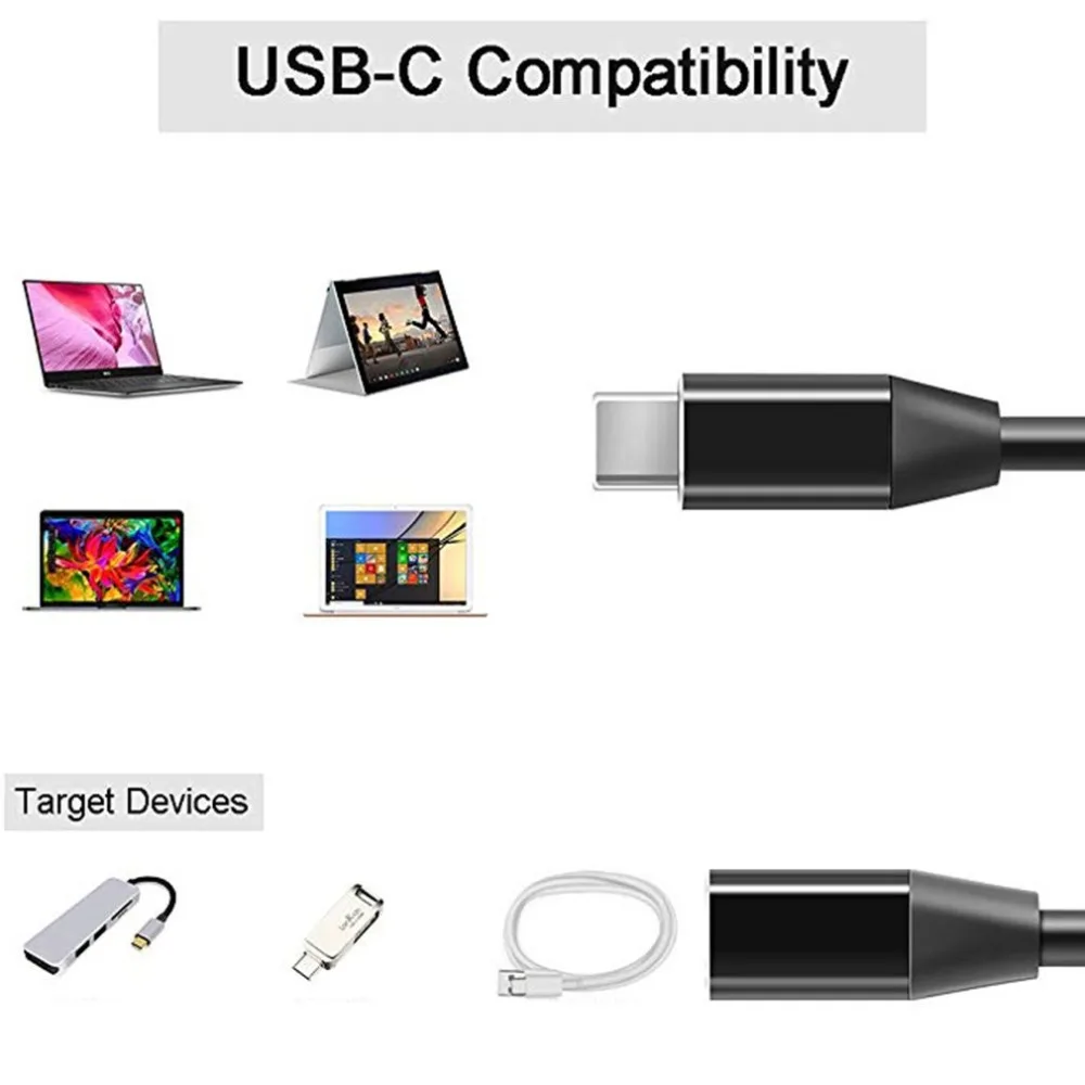Usb 3,1 type C кабель-удлинитель для мужчин и женщин 3,3 фута Быстрая зарядка и аудио/видео передача данных для Macbook Pro