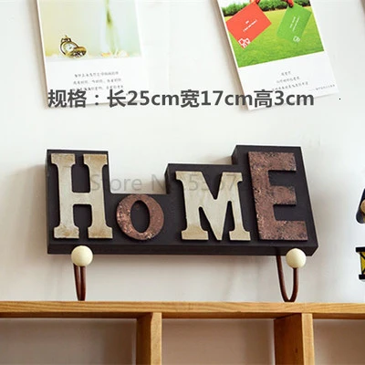 Creative Handmade Wooden Clothes Hook Door Key Hook Wall Coathang Wall Wall Coat Hooks for Wall - Цвет: Небесно-голубой