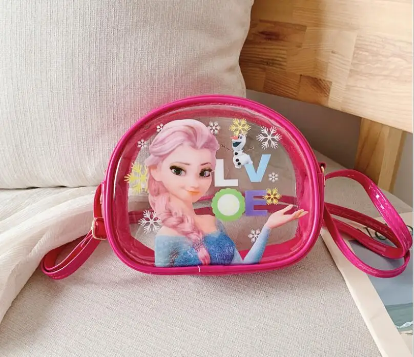 Новая милая сумочка для монет с принцессой Эльзой, Женская Маленькая прозрачная сумочка, мультяшная Снежная королева, Детская сумка-мессенджер, сумка на плечо для девочек - Цвет: photo color