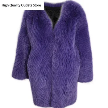 

real fur coat ladies natural fur coat long women fox fur coat long