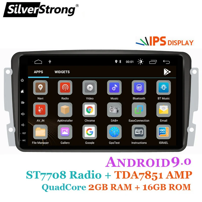 SilverStrong 8 дюймов ips Android9.0 gps Автомагнитола gps для Mercedes Benz CLK W209 W203 W208 W463 Vaneo Viano Vito