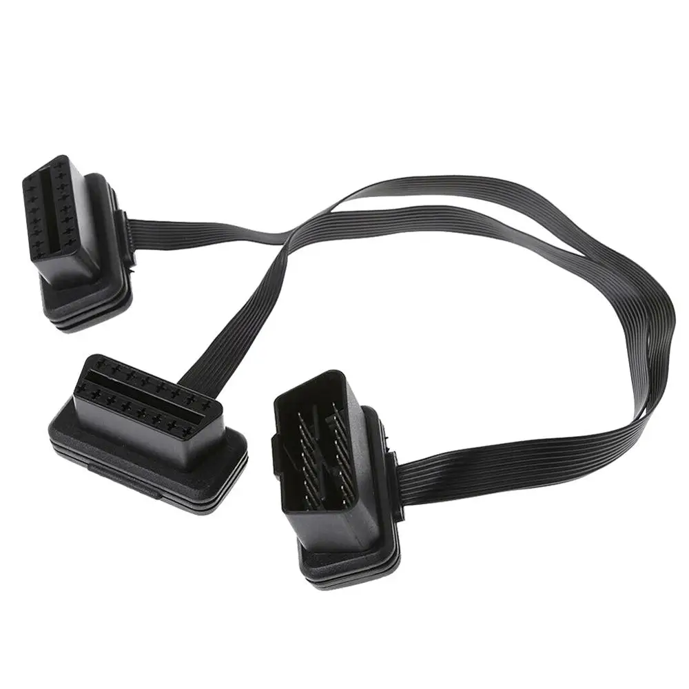 16-контактный разъем OBD2 с разъемом типа Папа-два тонкий разветвитель плоский