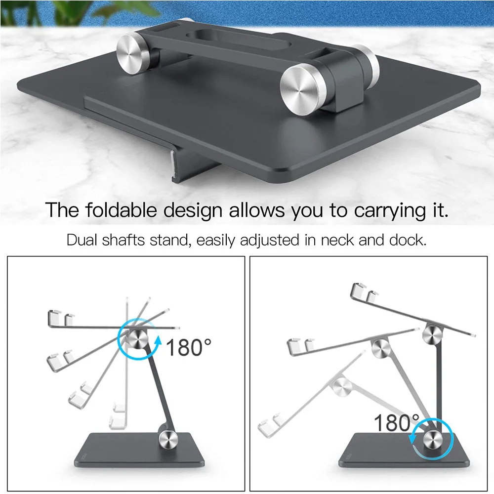 Suporte de Mesa Berço para Ipad Suporte do Telefone Grande Tablet Ajustável Suporte Dobrável Doca Pro 12 11 ar Mini Móvel - Imagem 3