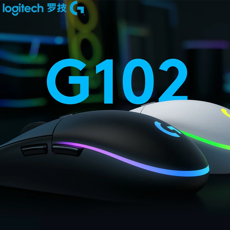 Новая игровая мышь Logitech G102 LIGHTSYNC RGB с 6 клавишами геймерская Проводная оптическая