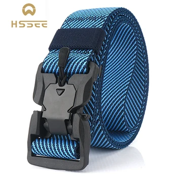 

HSSEE official authentic twill sports belt quick release magnetic buckle elastic belt 125cm adjustable unisex fishing belt