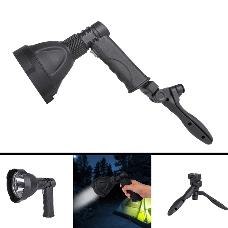 

L2 LED Spotlight Handheld Outdoor Camping Torch 3 Mode Lighting Fishing Spot Light Built-in Rechargeable Battery Lawn Lamp