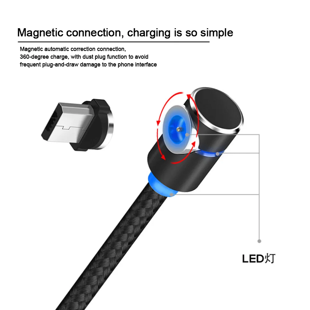 Локоть 3 в 1 Магнитный кабель передачи данных для Iphone type C Micro Usb Магнитный нейлоновый круглый магнит Быстрая зарядка