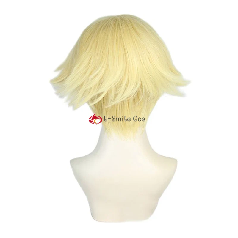 Seishu Inui Cosplay Wig Anime Tokyo Revengers Golden Blonde Heat Resistant Synthetic Hair Halloween Party Carnival + Wig Cap old lady costume