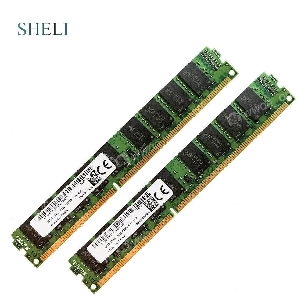 SHELI 16GB 2RX8 PC3L-12800E 1600Mhz 1,35 V 240P VLP ECC небуферизированная Серверная память