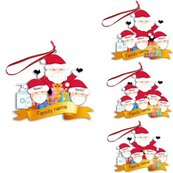 

2020 Santa Quarantine Christmas Birthday Party Decoration Gift Product Personalized Tree Hanging Ornament Decor