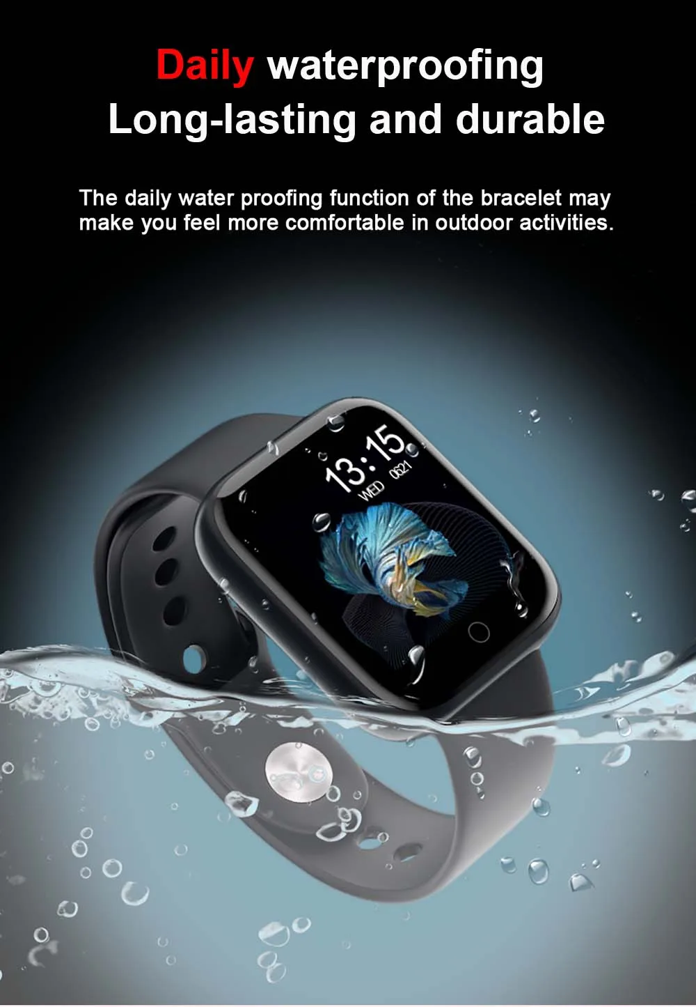 Смарт-часы T80, IP67, водонепроницаемые, кровяное давление, пульсометр, спортивный трекер, умные часы для IOS, Android, часы