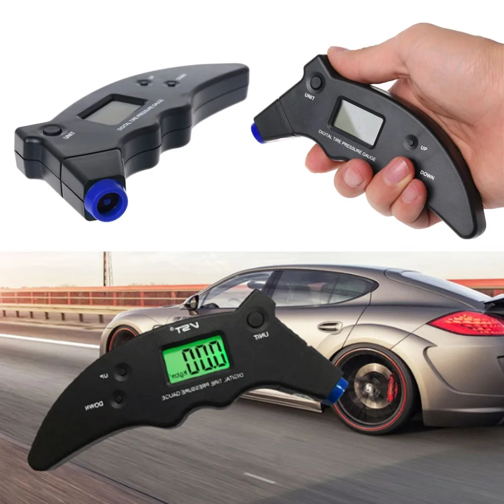 QILEJVS Car Digital Tire Pressure Gauge High Precision LCD Test Tool Auto Bike Motorcycl