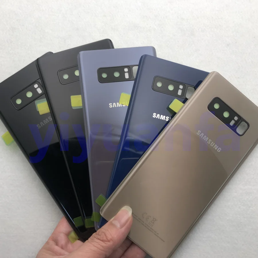 Original Back Glass For Samsung Galaxy Note 8 N950 N950F N9500 Battery Back Cover Door Housing Replacement+ Camera Glass