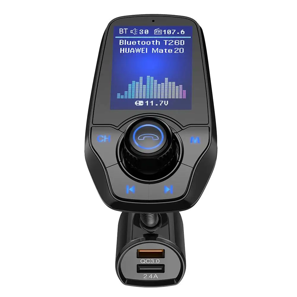 Bluetooth fm-передатчик автомобильный bluetooth-адаптер QC3.0 для чтения автомобильных аккумуляторов, громкая связь, поддержка tf-карты, вход AUX и Выход AUX