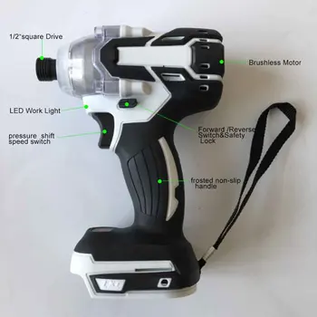 

Supply Impact Wrench 1pc Driver Body 1/2 inch chuck Cordless Rechargeable