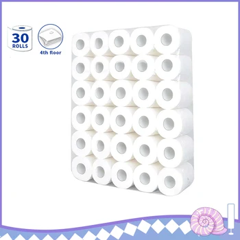 

30pcs Table Napkins Virgin Wood Pulp Toilet Tissue Rolls Paper 4 Ply Bathroom Strong Paper Facial Tissue Napkin Toilet Papers