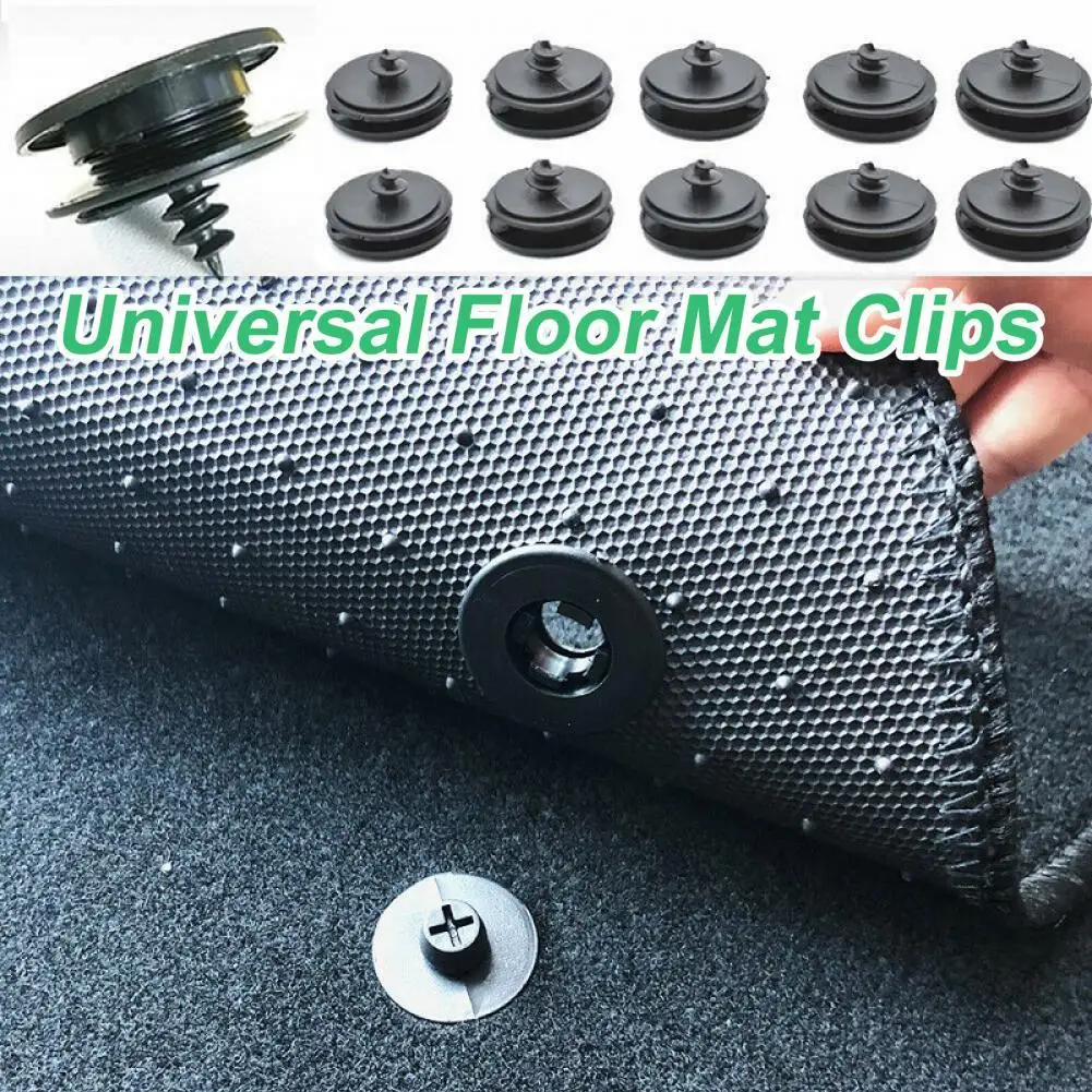 10Pcs Car Mat Clip Useful Car Floor Mat Carpet Clips Black Car Mat