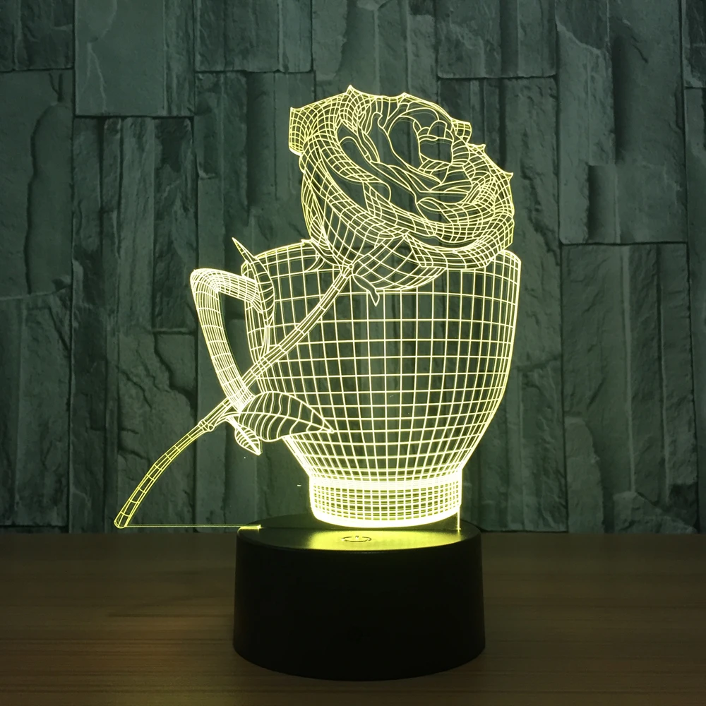 Acrylic 3D LED Light USB Charging Decoration Gifts Christmas Xmas Table Lamp Adorable Colorful Touch Control Indoor Lighting