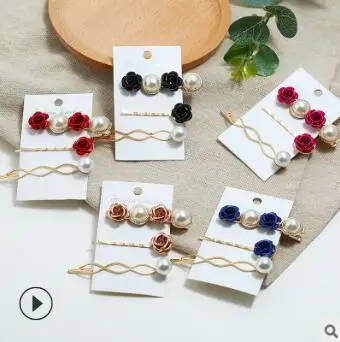 US $119.00 60setlot 3pcsset DIY Simple Multi Rose Hairpins Suit Pearl Hair Side Clips Styling Tools Accessories HA708