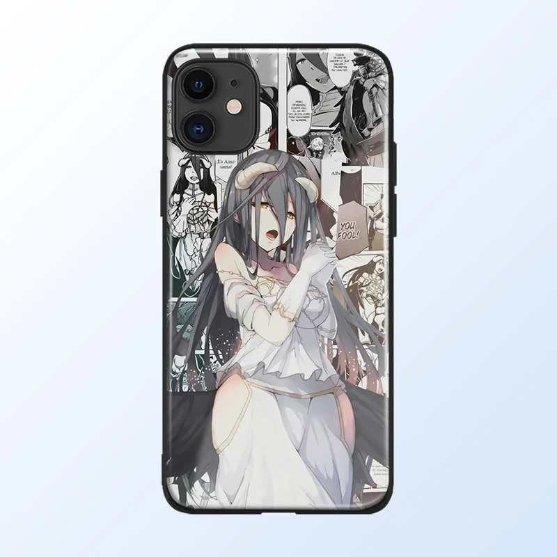 Albedo Overlord чехол для телефона стеклянный корпус iPhone SE 6s 7 8 x xr xs 11 pro max Samsung S note 9 10 20 ultra