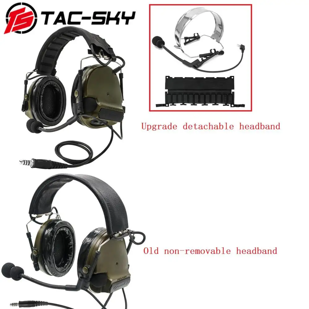 TAC-SKY Comtac III Tactical Headphones Silicone Earmuffs Edition Noise Reduction Airsoft Military Shooting Tactical Headphones