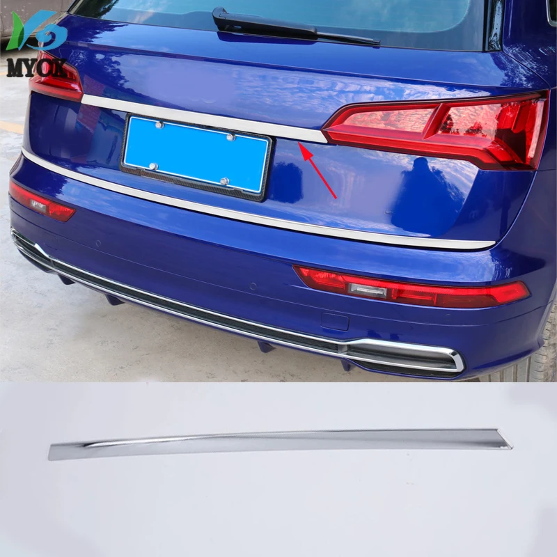 Для Audi Q5 L Q5L 1 шт. ABS хромирование, задняя часть автомобиля Крышка багажника Крышка отделка задние ворота накладка покрышка аксессуары для стайлинга автомобилей