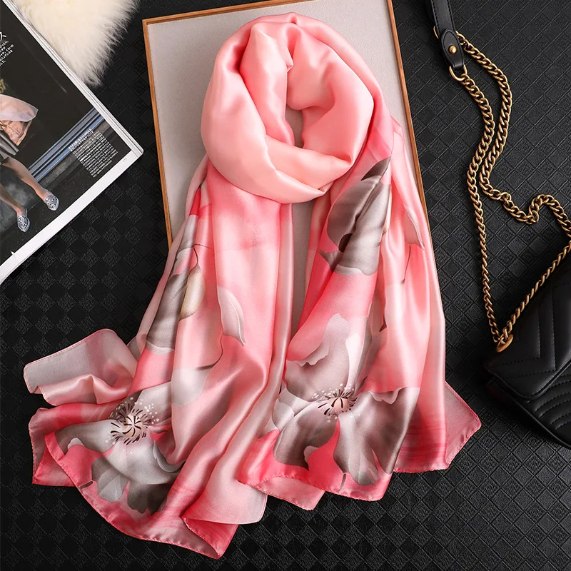Стиль китайский Шелковый осенний и зимний женский модный шарф с принтом популярный женский Шарф Солнцезащитный пляжный качественный платок